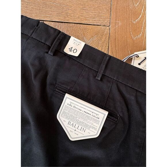 NWT Ballin Mens Pima Cotton Mansfield Relaxed Fit Dress Pants in Black size 40x3 - Picture 5 of 10